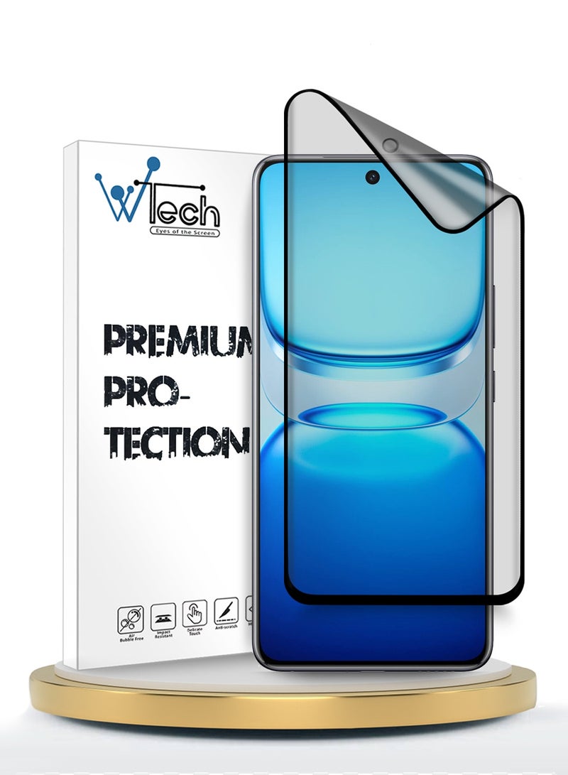 دبليو تيك واقي شاشة فليكسبل كامل من السيراميك النانوي المميز لهاتف vivo iQOO Z10 / vivo iQOO Neo 10 5G 2025 بالغطاء الكامل والغراء الكامل - شفاف/أسود (MSCNMN) - Image 1